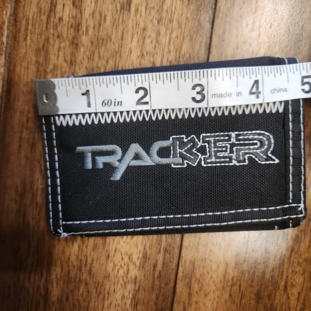 Y2k Tracker Black Tri Fold Wallet Zipper Coin Pocket Durable Canvas‎ Stitching
